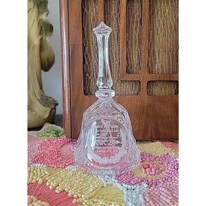 Vintage Bell Crystal "The Lords Prayer" Glass Bell, Heavy 5" tall Collectible